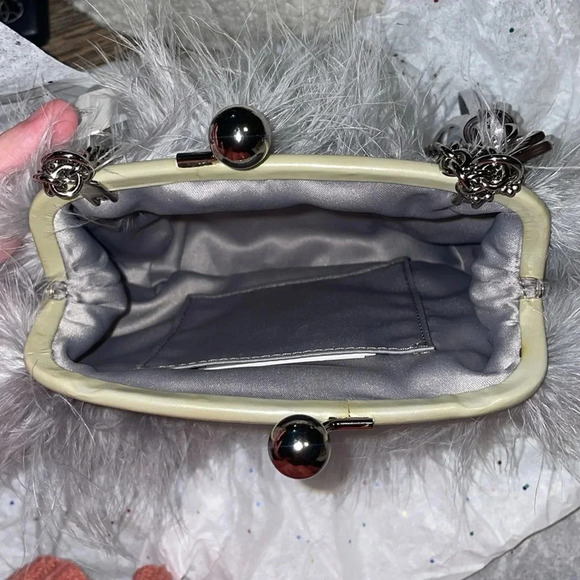 Coach Gray and Silver Crossbody Bag with Luxurious Fur - Picture 6 of 8